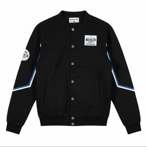 Busch Light Racing Jacket Snap Closure Black W/Busch Logo Size XXLarge NWT